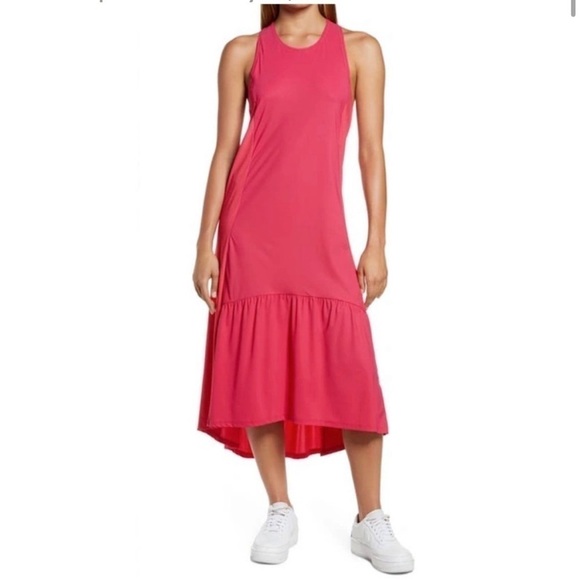 Sweaty Betty Explorer Ace Sleeveless Midi Dress in Tayberry Pink Size Large NWT - Picture 1 of 11